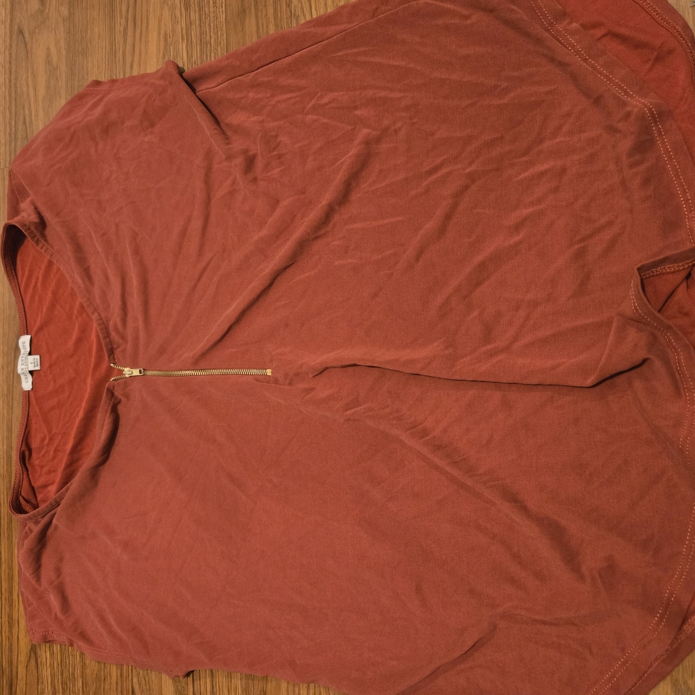 Men's Rust Zip-Up Shirt